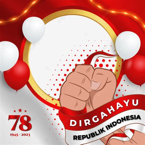 78th Indonesian Independence 2023 Twibbon With Stylish Design Vector Twibbon Hut Ri 78 Twibbon