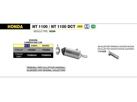 Skn Silenciador Sonora Racing Arrow Titanio Negro Carbono Honda Nt
