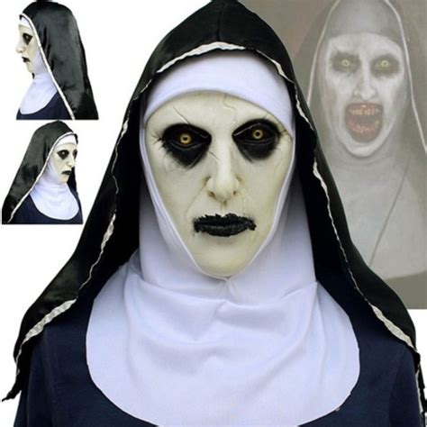 VEDOThe Horror Scary Nun Latex Mask W Headscarf Valak Cosplay For