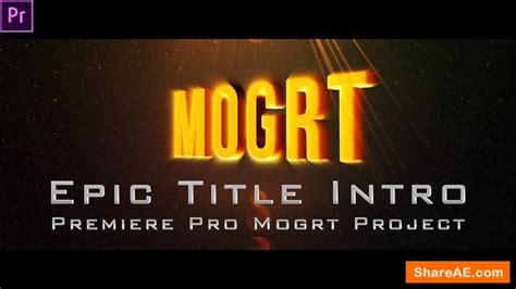 Videohive Epic Title Intro Mogrt Premiere Pro Free After Effects