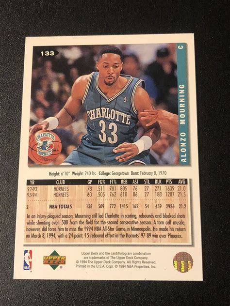 Upper Deck Collectors Choice Silver Signature Alonzo Mourning