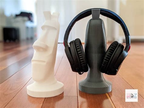 White Moai Headphone Stand 3d Printed Valentine T For Him Etsy Australia