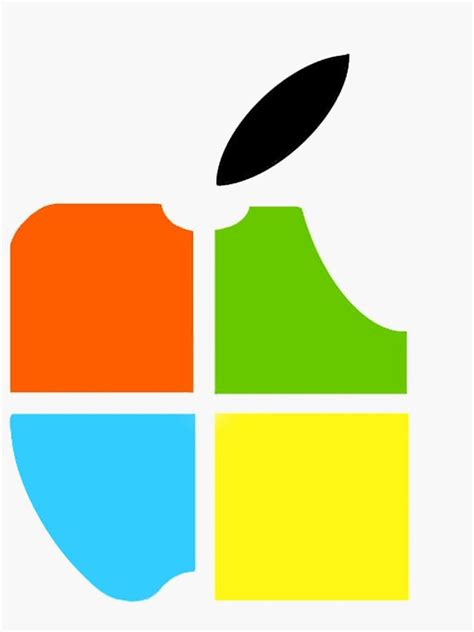 "Windows+Apple logo" Sticker by goshubh | Redbubble