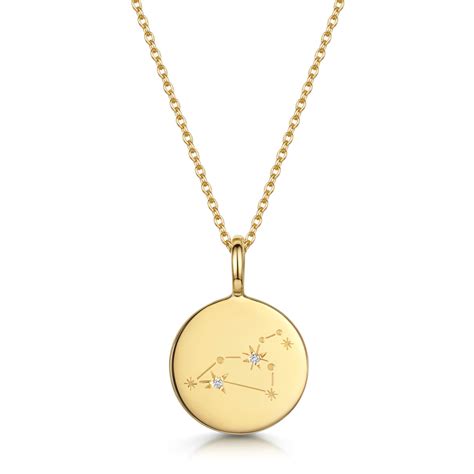 Gold Leo Constellation Personalised Necklace Engravers Guild