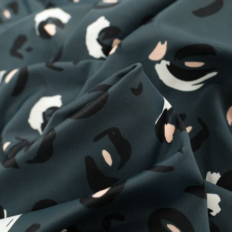 Tissu Lycra Graou Nude Fond Vert Bouteille Mercerine