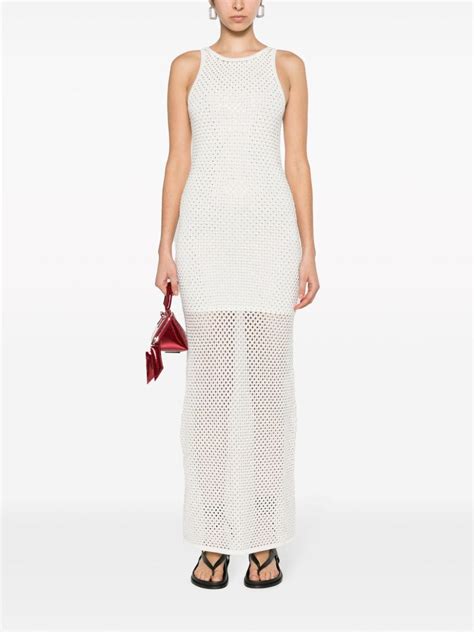 Sandro Rhinestone Embellished Knitted Maxi Dress Farfetch