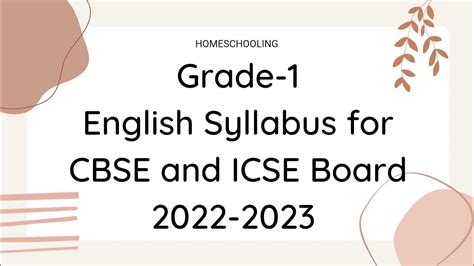 Grade 1 English Syllabus 2022 23 For Cbse Icse And State Boardsclass 1 Detailed English