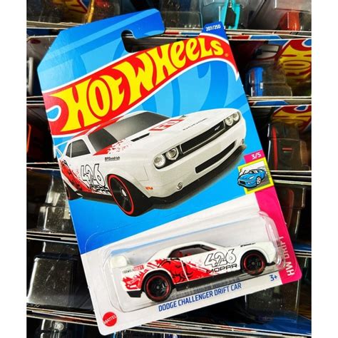 Hot Wheels Dodge Challenger Drift Car WHITE RED Colour Case M