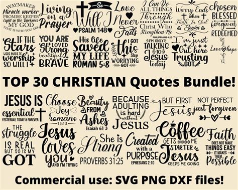 Christian Quotes Bundle Svg Faith Bundle Svg Scripture Etsy