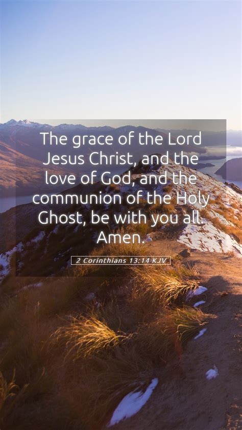 2 Corinthians 13 14 KJV Mobile Phone Wallpaper The Grace Of The Lord