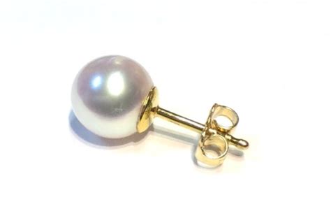 Ct Gold Pearl Stud Earrings Mm Aspens Jewellers