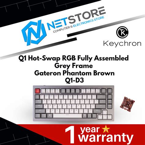 Keychron Q Hot Swap RGB Fully Assembled Grey Frame Gateron Brown Q D Lazada