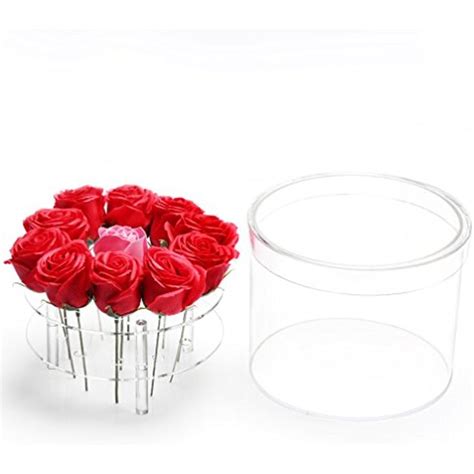 Weiai Clear Acrylic Rose Box Wedding Flower T Box Round