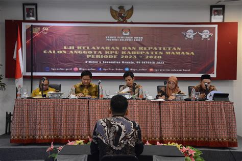 Kpu Sulbar Gelar Fit And Proper Tes Sepuluh Calon Komisioner Kpu Mamasa