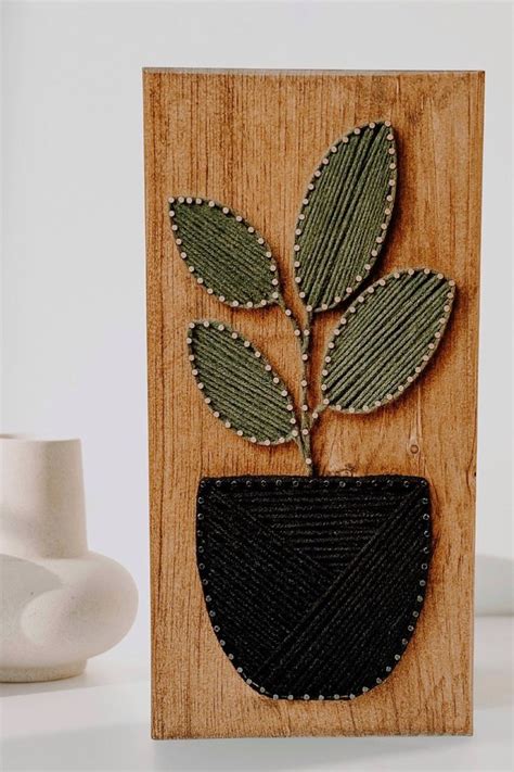 Rubber Plant String Art Home Decor Plant Decor String Art Diy