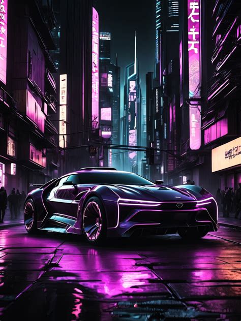 Cyberpunk Digital Futuristic Car Poster and Wall Art - Etsy