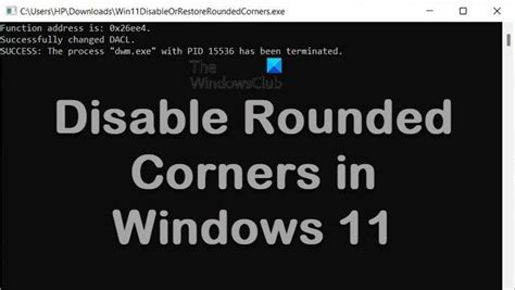 Disable Rounded Corners Windows 11