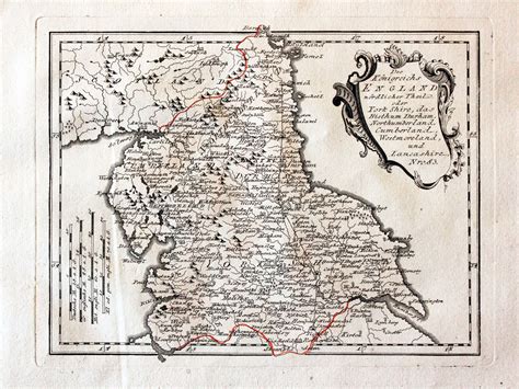 Map Of Northern England Franz Joseph Von Reilly 1789 Antique Maps