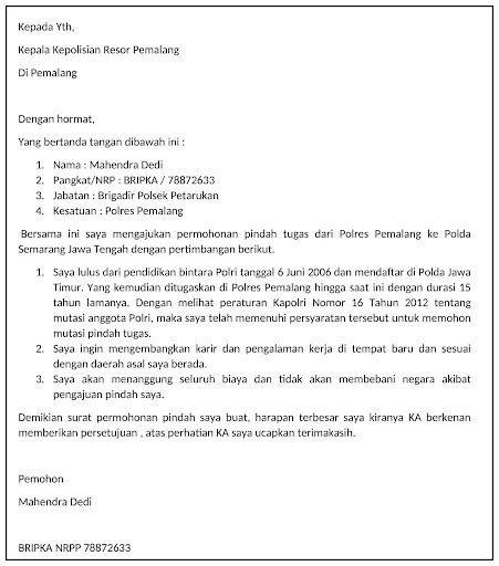 Contoh Surat Permohonan Pindah Unit Kerja Pns Akseleran Blog The Best