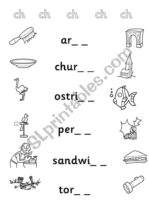 Phonics Worksheets Ch Words Worksheets Library