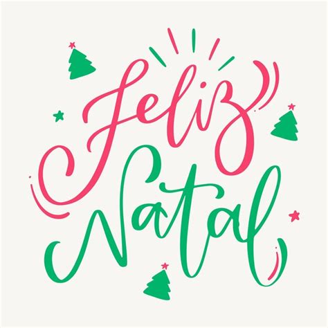 Premium Vector Feliz Natal Merry Christmas In Brazilian Portuguese