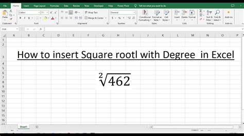 How To Insert Square Root With Degree In Excel YouTube