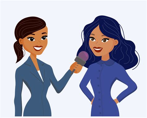 Woman Journalist Interviewing A Businesswoman Flat Style Illustration