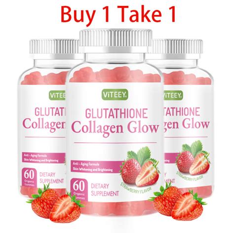 Glutathione Collagen Gummies Anti Aging Whitening Gummies Skin Glow