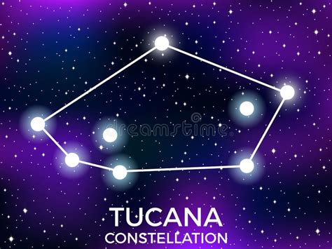 Tucana Constellation Starry Night Sky Zodiac Sign Cluster Of Stars