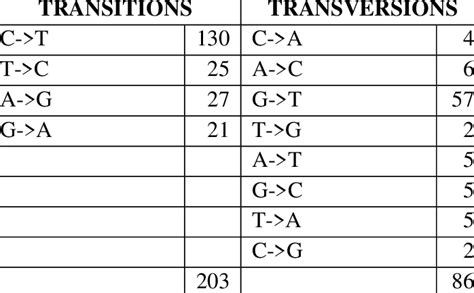 Transition Versus Transversion Mutations Download Scientific Diagram