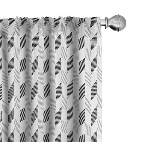 Ambesonne Geometric Curtains Zigzag Herringbone Pair Of 28x84