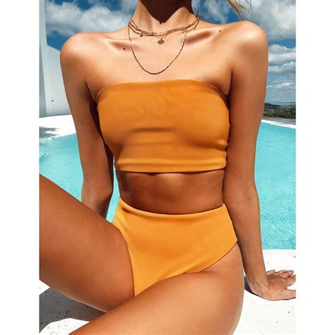 Free Shipping Women High Waist Bandage Bikini Set Jkp Allkpop Shop