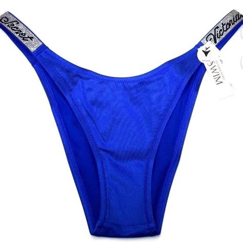 Victoria S Secret Swim Nwt Victorias Secret Shine Strap Logo Brazilian Bikini Swim Bottom