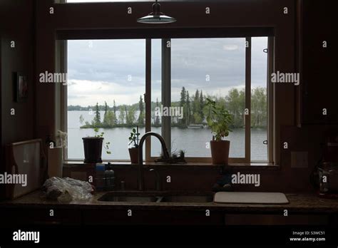 Beautiful Lake outside of cabin in Alaska Stock Photo - Alamy