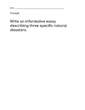 Writing Mini Unit Natural Disasters Informative Essay By Rummels