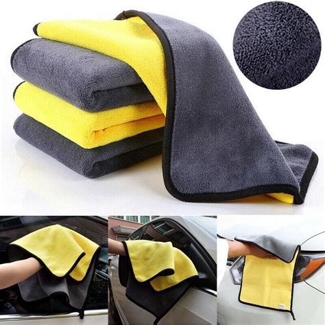 3060cm Car Wash Microfiber Towel Auto Cleaning Drying Cloth Hemming Super Absorbent Shopee