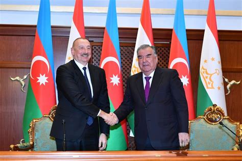 Presidents Of Azerbaijan And Tajikistan Make Press Statements [update]