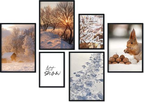 Amazon De Trayosin 3er Premium Poster Set Winter Schnee Landschaft