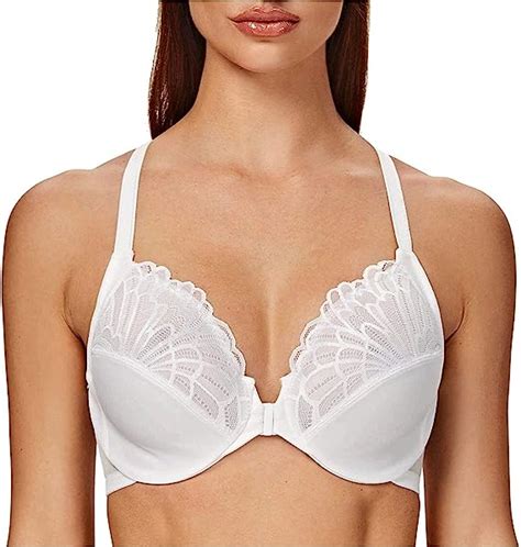 Meleneca Women S Racerback Front Closure Full Coverage Unlined Plus Size Underwire