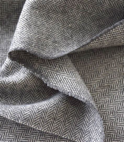 Tissu Lainage Petits Chevrons Gris