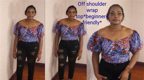 How To Cut And Sew Off Shoulder Wrap Top Beginners Friendly Youtube