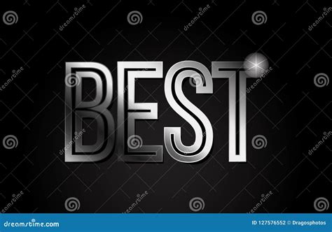 Best Silver Metal Word Text Typography Design Logo Icon Stock Vector