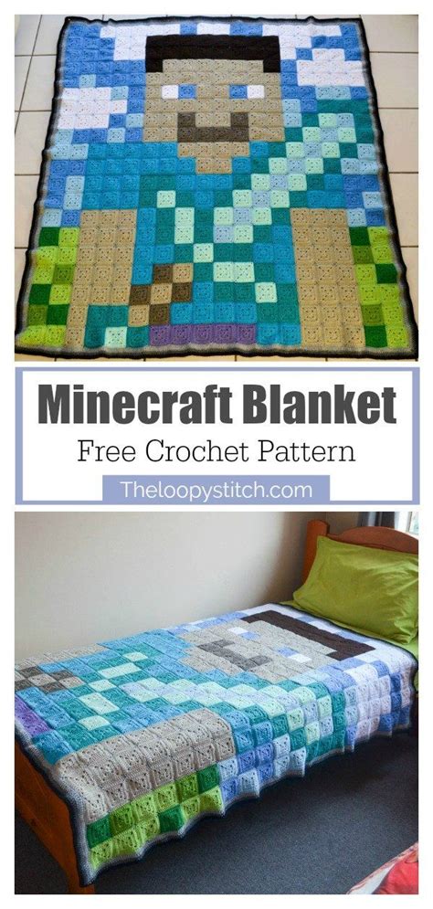 Minecraft Blanket Free Crochet Pattern Minecraft Crochet Minecraft