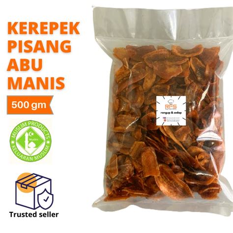 Kerepek Pisang Abu Manis Ready Stock Gram Snack Snek Rangup