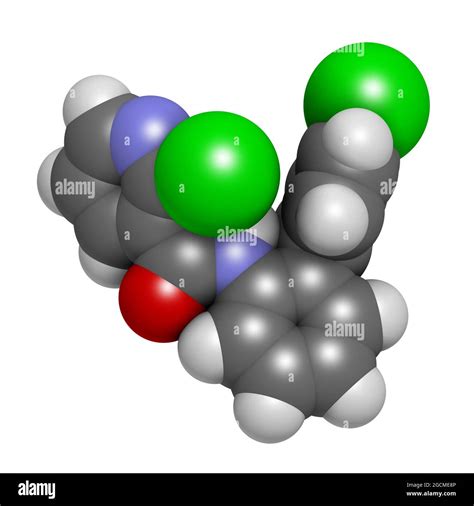 Boscalid Fungicide Molecule 3d Rendering Atoms Are Represented Stock