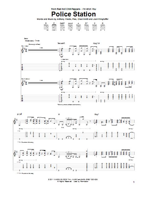 Police Station By Red Hot Chili Peppers Guitar Tab Guitar Instructor