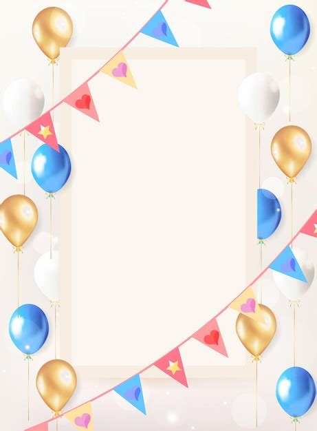 Ilustração de fundo de feliz aniversário balões Bunting e confeti