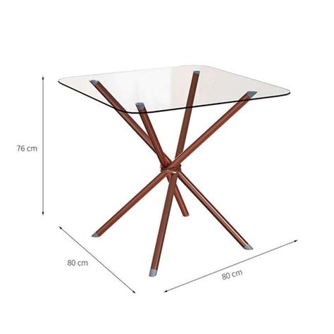 Conjunto De Mesa De Jantar Tampo De Vidro Incolor Knot E 4 Cadeiras