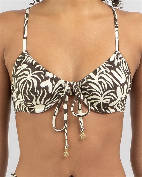 Shop Topanga Akia Underwire Bikini Top In Choc Cream Fast Shipping