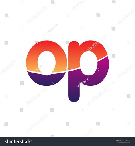 Initial Letter Op Logo Lowercase Colorful Royalty Free Stock Vector